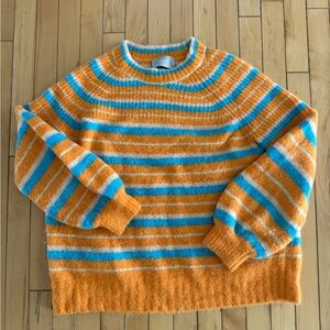 Everlane Striped Orange and Blue Sweater